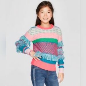 Cat and Jack Multi Color Multi Texture Knit Pullover Sweater. LG
